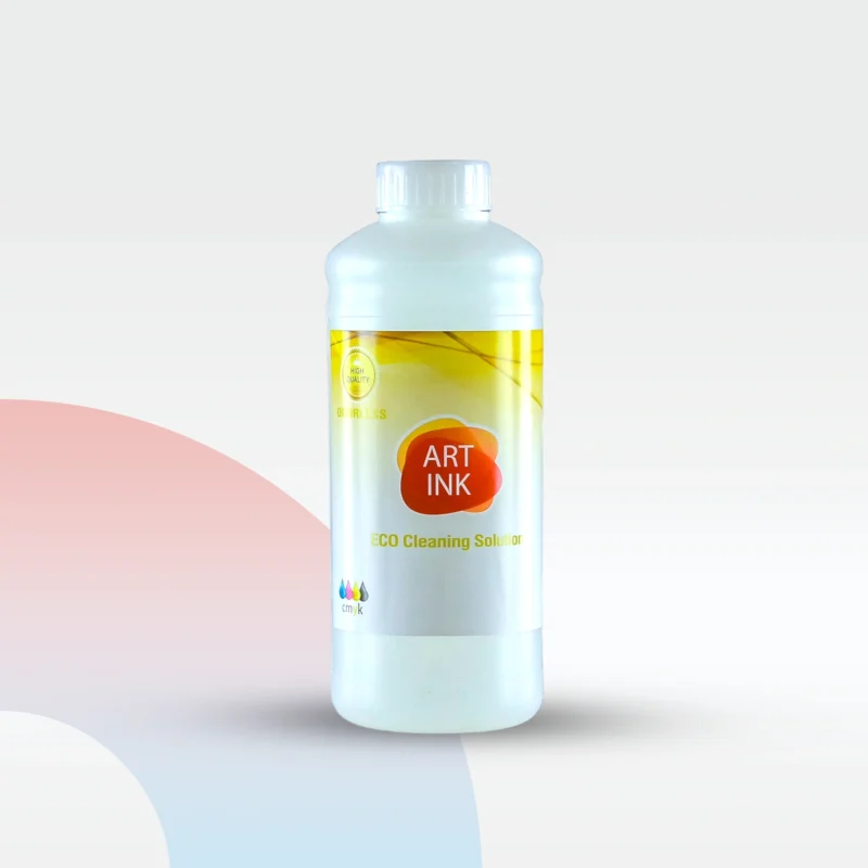 عبوة فلاش تنظيف إيكو سولفنت لطابعات ArtJet، سعة 1 لتر، تُستخدم لتنظيف رؤوس الطباعة وإزالة التجلطات داخل محلات الطباعة في اليمن